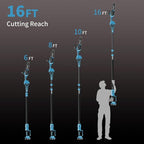 2-in-1 Cordless Pole Saw, 8 Inch Brushless Pole Chainsaws for Makita 18V Battery, 8 lb Lightweight, Auto Oiling, 14.8 FT MAX Extension Pole Saws for Tree Trimming(NO Battery)