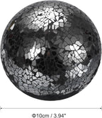 uxcell 4" Decorative Balls, 3 Pcs Mosaic Glass Balls, Decorative Table Sphere Orbs, Centerpiece Balls for Decorating Bowls Vase Tables Wedding Party, Black