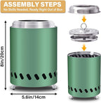 HGD 8.0 x 5.5 Inch Smokeless Firepit, Stainless Steel Fire Pits, Smokeless Fire Pit for Outside with Carry Bag for Camping Backyard Patio Garden Picnic Green