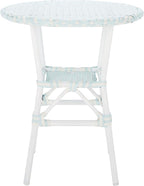 SAFAVIEH Outdoor Collection California Baby Blue/White Bistro Table (Fully Assembled)