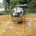 304 Stainless Steel Gazing Ball Sculptures Diamond Ball Decoration Mirror Hollow Decor Ball Reflective Garden Sphere Hollow Metal Ball Ornament Statues Gazing Globe for Home Garden (4 inch)
