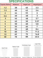 Trash Bags 13 Gallon, 20 Count, Medium Garbage Bags, No Flaps/Ties, 62x75cm,16.8g/pcs, Unscented, White