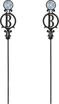 Touch of Class Pathways Reflective Driveway Marker Stake Set of Two for Outdoor Use | Custom Monogram Initial Design | Personalized Tall Reflector Set of 2 | Black Durable Finish