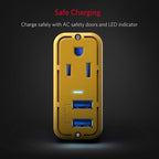 BESTEK 150W Power Inverter DC 12V to 110V AC Converter 4.2A Dual USB Car Adapter (Yellow)…