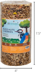 JCs Wildlife Bugs, Nuts and Berries Premium Bird Seed Small Cylinder with Hole, 1.5 lb (1 Cylinder)