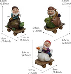 3PCS 3D Mini Gnome Statue, Gnome Riding Turtle, Duck, Snail Statue, Outdoor Fairy Garden Resin Crafts, Micro Landscape Ornaments, Landscaping DIY Garden Sculptures, Yard Lawn Home Decor (3 PCS)