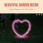 PENDAR'S SIGNS Pink Heart Shaped Solar Outdoor Lights - Solar Decorative Lamps with Stakes for Garden, Yard, Path, or Grave - Landscape Light Decor - Set of 2