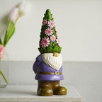 Nacome Garden Outdoor Statues Gnome with Succulent and 7 LED Lights - Lawn Decor for Patio, Balcony, Yard Ornament - Unique Housewarming Gifts