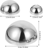 YARDWE 3pcs Gazing Ball Stainless Steel Hollow Ball Half Round Ball Mirror Ball Outdoor Hemisphere Ball Garden Decor for Home Road Yard Patio Ornament