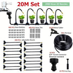360° Adjustable Drip Irrigation System 65.6FT Garden Watering System with 20 Nozzles, Garden Irrigation System, Greenhouse Accessories, Atomizing System for Yard, Lawn, Plants, 5/16 in Hose