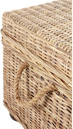 Pemberly Row Modern 42" Kubu Wicker/Rattan Storage Trunk in Tan