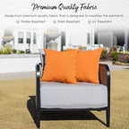 RSH DECOR: Square Throw Pillows Set of 2 | 20” x 20” | All-Weather Spun Fabric | Water and Fade-Resistant | Outdoor Accent Pillows for Patio Furniture | Gregoire Fresco