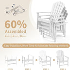 Stackable Adirondack Chairs Set of 2, Space Saving HDPE All-Weather Fire Pit Chair for Outdoor Lawn Porch Deck