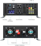 WZRELB 2500W 12VDC 120VAC Pure Sine Wave Power Inverter,RV, Car Inverter,LED Display