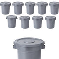 PRO&Family 20 Gallon Trash Can with Lid Round Ingredient Storage Containers Recycling Bin Kitchen Garbage Can Office Garbage Can Trash Barrel Plastic Barrel Yard Waste Bin Outdoor Trashcan (10, Gray)