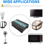 WZRELB 2000W 48V 120V Pure Sine Wave Power Inverter with 2 AC Outlets,Car Inverter