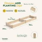 Greenes Fence Original Pine Raised Garden Bed, 2' x 8' x 7" - Made in USA with American Pine