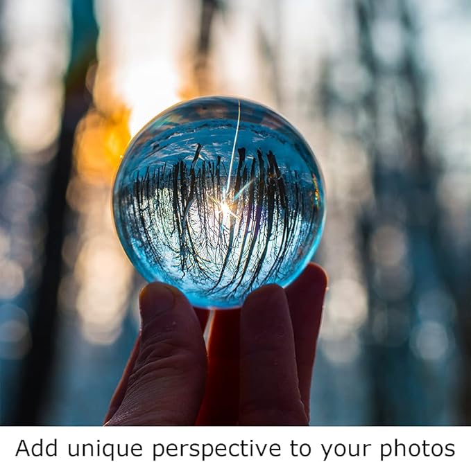 Modaier Crystal Ball 80mm Crystal Ball with Wooden Stand and Gift Box for Magic,lensball Photography,Family Decorative,Fortune Teller,Feng Shui,Witchcraft,Witchy Gifts,Witch Decor,and Halloween Decor