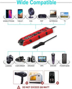 200W Car Power Inverter DC 12V to 110V AC Converter with Dual AC Outlets, 4 Quick Charger 2.4A USB Ports and 1 Type C Port Cigarette Lighter Socket Charger Adapter