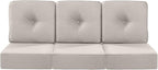 Luxury 22x24/22x25 6-Inch Patio Couch Cushions Set of 3 - Memory Foam Deep Seat Water Repellent Patio Cushion for Lawn Dining Rocking Swivel Chairs Loveseat 3-Seater Sectional Sofa - Beige