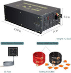 WZRELB 6000W 12V 120V Pure Sine Wave Power Inverter 4 AC Outlets Wired Remote Control,RV, Camping
