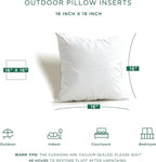Codi Outdoor Pillow Inserts 16x16 Set of 2, Comfy Throw Pillows Waterproof for Patio Furniture