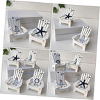 Veemoon 2pcs Miniature Wooden Beach Chair Decor Nautical Ornaments for Home Office Charming and Elegant Design for Christmas Weddings Birthdays and Festivals