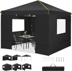 COBIZI Canopy Tent, 10x10 Pop Up Canopy Tent with Sidewalls and Roll-up Ventilated Windows with Mosquito net, Ez Outdoor Commercial Instant Gazebo Tent for Party Waterproof with Carrybag