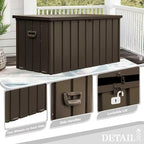 Domi 150-Gallon Outdoor Storage Box – Waterproof, Lockable Storage Cabinet for Patio Furniture, Garden Tools & Pool Supplies – Large Metal Storage for Cushions, Toys & More