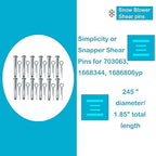 Snow Blower Parts Replacement Snow Blower Shear pins 703063, 1668344,1686106yp，Suitable for Simplicities or Snapper Shear pins (10 Pieces)