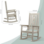 Oversized Rocking Chair, Outdoor Rocking Chair for Adults, All Weather Resistant Porch Rocker for Lawn Garden, 350lbs Weight Capacity