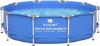 Steel Frame Round Above Ground Swimming Pools Set for Outdoor Backyard: 10ft x 30in - Odorless Eco PE Material with Pool Liner and Pool Cover