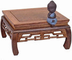 GOLDY&WENDY Oriental Furniture Rosewood Solid Wood Pedestal Square Carved Wooden Display Stand Flower Bonsai Wooden Base