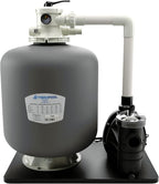 FibroPool Sand Filter Pump System For Above Ground Swimming Pools - Designed and Assembled in USA - Hose Adapters Included - High Efficiency - FSP Series (FSP21) Black