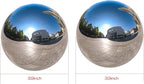 Nerien Gazing Ball, 3.9" Stainless Steel Garden Mirror Globe, Polished Ornament Sphere, Hollow Floating Reflective Hemisphere, for Home Outdoor Pond Housewarming Swimming Pool Decoration, Silver, 2pcs