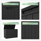 DRATO 45 Gallon Deck Box, Outdoor Storage Box for Patio Furniture, Patio Cushions, Gardening Tools, Pool Supplies 480lbs Weight Capacity,Waterproof Resin Storage Boxes