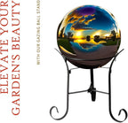 12" Tall Iron Gazing Ball Stand, Classic Stylelish Garden Hardware Metal holder for 8/10/12-Inch, Strong and Durable handmade Gazing Globe Display Stand Decoration for Outdoor, Home, Yards