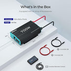 Renogy Inverter P2 700W Pure Sine Wave Inverter 12V DC to 120V AC, Off-Grid Solar Power Converter for Home, RV, Truck, Camping, with Built-in 5V/2.1A USB Port, AC Hardwire Port, Remote Controller