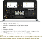 WZRELB 3000W 48V Pure Sine Wave Inverter 48VDC Input to 120VAC 240V AC Split Phase Output, 4 ac Outlets,AC Hardwire Terminal,LCD Display for Home,RV,Truck