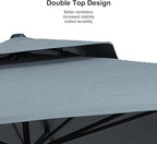 PURPLE LEAF 9' x 12' Cantilever Patio Umbrella Outdoor Umbrella with 280lbs Base Large Rectangular Windproof Offset Umbrella for Pool Deck Garden, Mist Grey