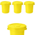 20 Gallon Trash Can With Lid Round Ingredient Storage Containers Recycling Bin Kitchen Garbage Can Office Garbage Can Trash Barrel Plastic Barrel Yard Waste Bin Outdoor Trashcan (4, Yellow)