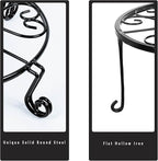 1 pack 10"-12" Metal Plant Stand Outdoor, for Flower Pot Heavy Duty Potted Holder Round Wrought Rustproof Iron Planter Stand, plant Stands Indoor Clearance and Outdoor patio - 12 Inches Black