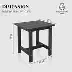 Outdoor Side Table, Weather Resistant Double Small Adirondack Side Table, Outdoor Indoor End Table for Chair, 17" Patio Table for Pool, Deck and Porch, Black (Item1, Black)