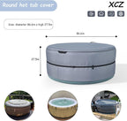 Portable Hot tub Cover, Inflatable Hot tub Full Coverage - Waterproof, Sun Protection, dust Proof, Suitable for 85 "Portable Outdoor spa, Round(Gray, Cover only)