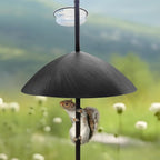 Bird Feeder, 91In Bird Feeder Pole with Squirrel Baffle, Shepherds Hooks for Outdoor Heavy Duty for Attracting Wild Birds, Easy Assembly for Courtyards(Weld, Black 91IN)
