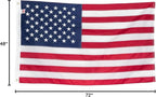 American Flag 4x6’ | Embroidered Stars & Sewn Stripes | Heavy Duty U.S. Flag | Durable 210D Oxford Nylon for High Winds | Quadruple Stitched Fly End Brass Grommets | Patriotic Decor