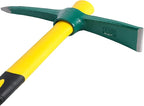 2 PCS Pick Mattock Hoe Heavy Duty, Gardening Hand Pick with 15 Inch Shock Absorption Rubber Handle and Forged Head, Pick Axe Hand Tool for Digging Weeding Prospecting Camping