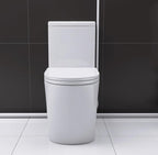 WinZo 450W Macerator Pump Toilet For Basement,Elongated 17-inch Tall Comfort Seat,Powerful Macerating Toilet System With 3 Water Inlet & Ac Vent