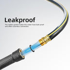 Solution4Patio Long Black Garden Hose 3/4 in. x 50 ft. -Heavy Duty Durable Flexible Lightweight Water Pipe -Brass Aluminum Ends for Household & Commercial -Kink Free, No Leaking, Male/Female Fittings