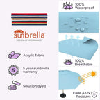 Midtown Umbrellas Sunbrella Umbrella Large Patio Umbrella 2-10 Feet in Capri Fabric, Auto-Tilt Aluminum Frame Backyard Umbrella, Deck Umbrella, Garden Umbrella & Porch Umbrella - Wooden Pole